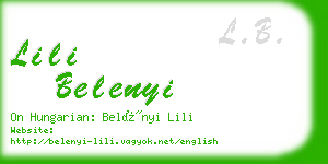 lili belenyi business card